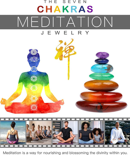 Crystals and Healing Stones Chakra Necklaces for Women Men/ Healing Crystals Bracelets for Women Men, Meditation, Anxiety Relief Items, Jewelry for Women Men