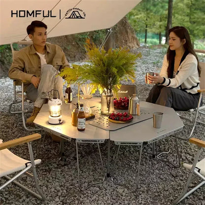 Homful New Arrival Outdoor Ultra Light Aluminum Alloy Folding Picnic Equipment Camping Folding Table