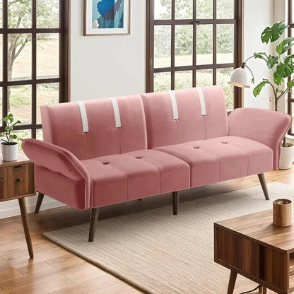 Futon Sofa Bed Modern Folding Sleeper Couch Bed for Living Room,Velvet Loveseat Sofa Couch Sofa cama for Apartments