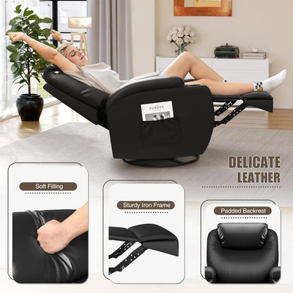 Recliner Chair, Rocking Massage Chairs, Home Reclining Sofa Chair, PU Leather, Ergonomic with Cup Holders, Recliner Chair