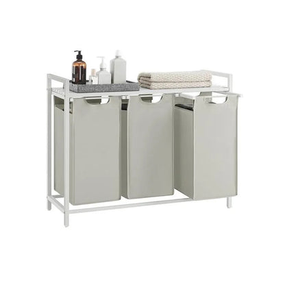 [Summer Sale] VASAGLE Laundry Sorter with Top Shelf and Pull-Out Bag Organiser