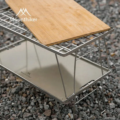 Outdoor Folding Table Stainless Steel Portable Splicing Camping Folding Steel Mesh Table