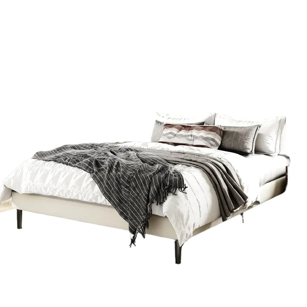 Queen Size Bed Frame with Velvet Upholstered Headboard,Platform Bed with Strong Wood Slats,Mattress Foundation83.3Lx62.4Wx47"H