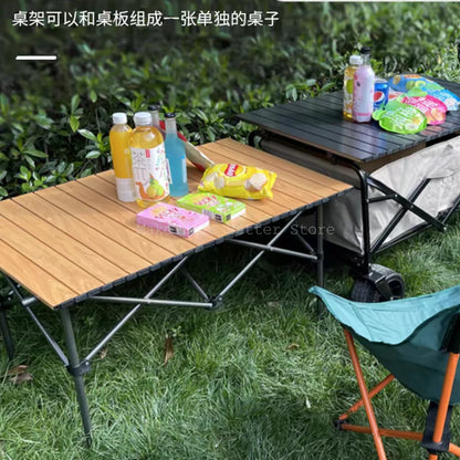 Outdoor Folding Table Board Foldable Camping Desktop Board Camp Trolley Table Top Egg Rolls Table Small Trailer One Action